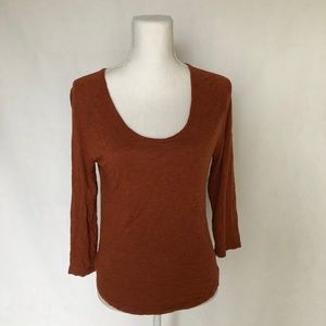 MADEWELL WOMENS BASIC SOLID 3/4 SLEEVE TOP TEE SIZ